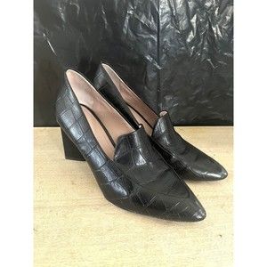 AD Daughters Black Crocodile Heels Size 7.5